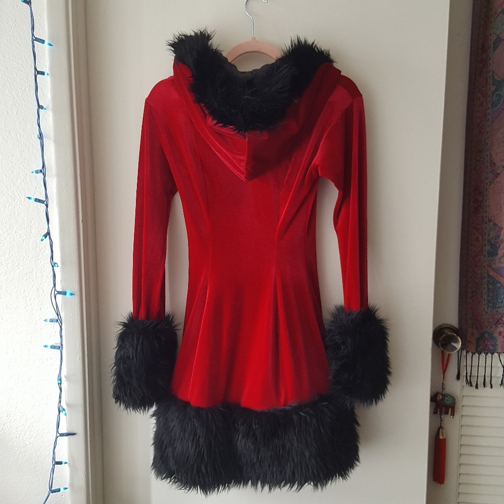 🌙J. VALENTINE Red Velvet Dress - Picture 5 of 16